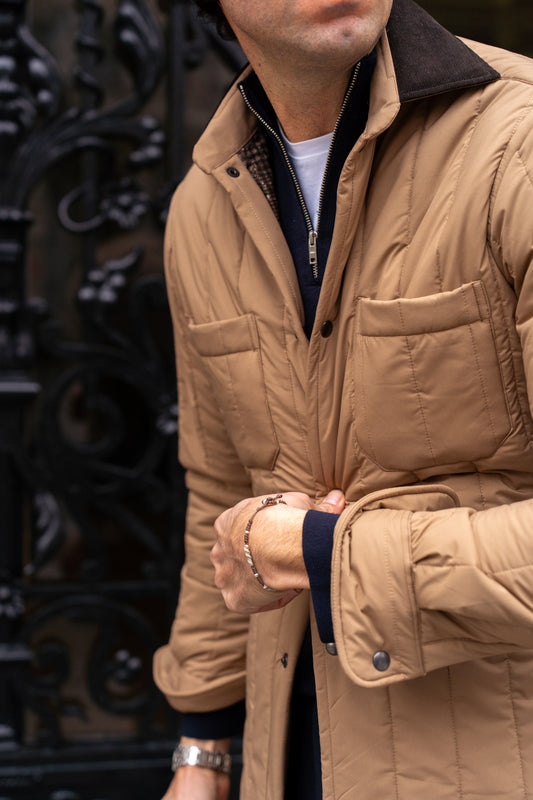 Sobrecamisa acolchada camel