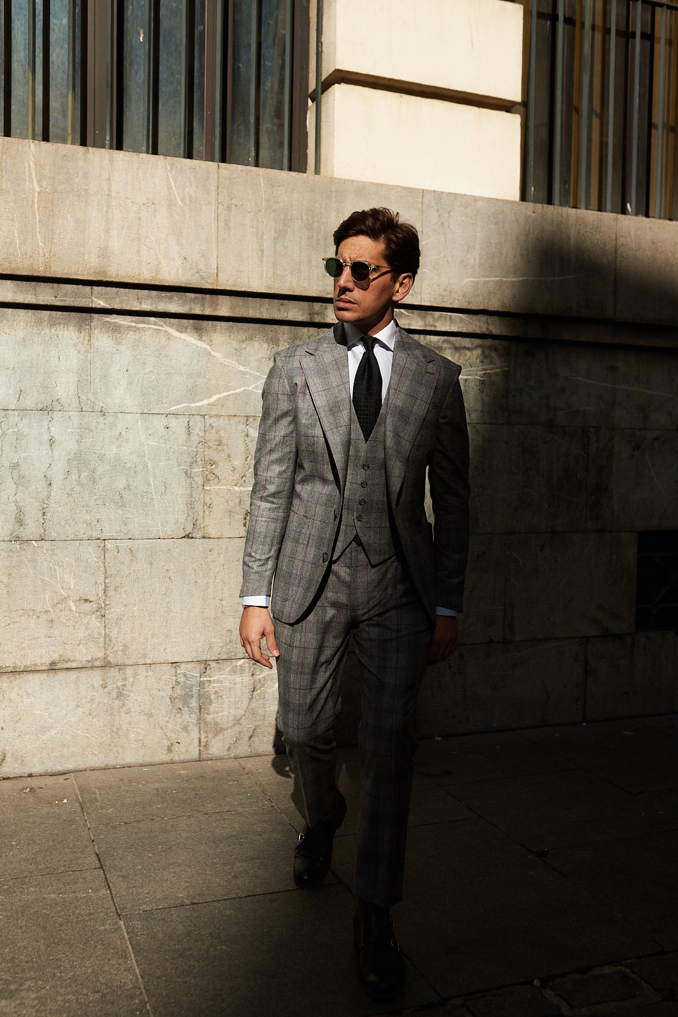 Chaleco traje gris Príncipe de Gales Vitale Barberis