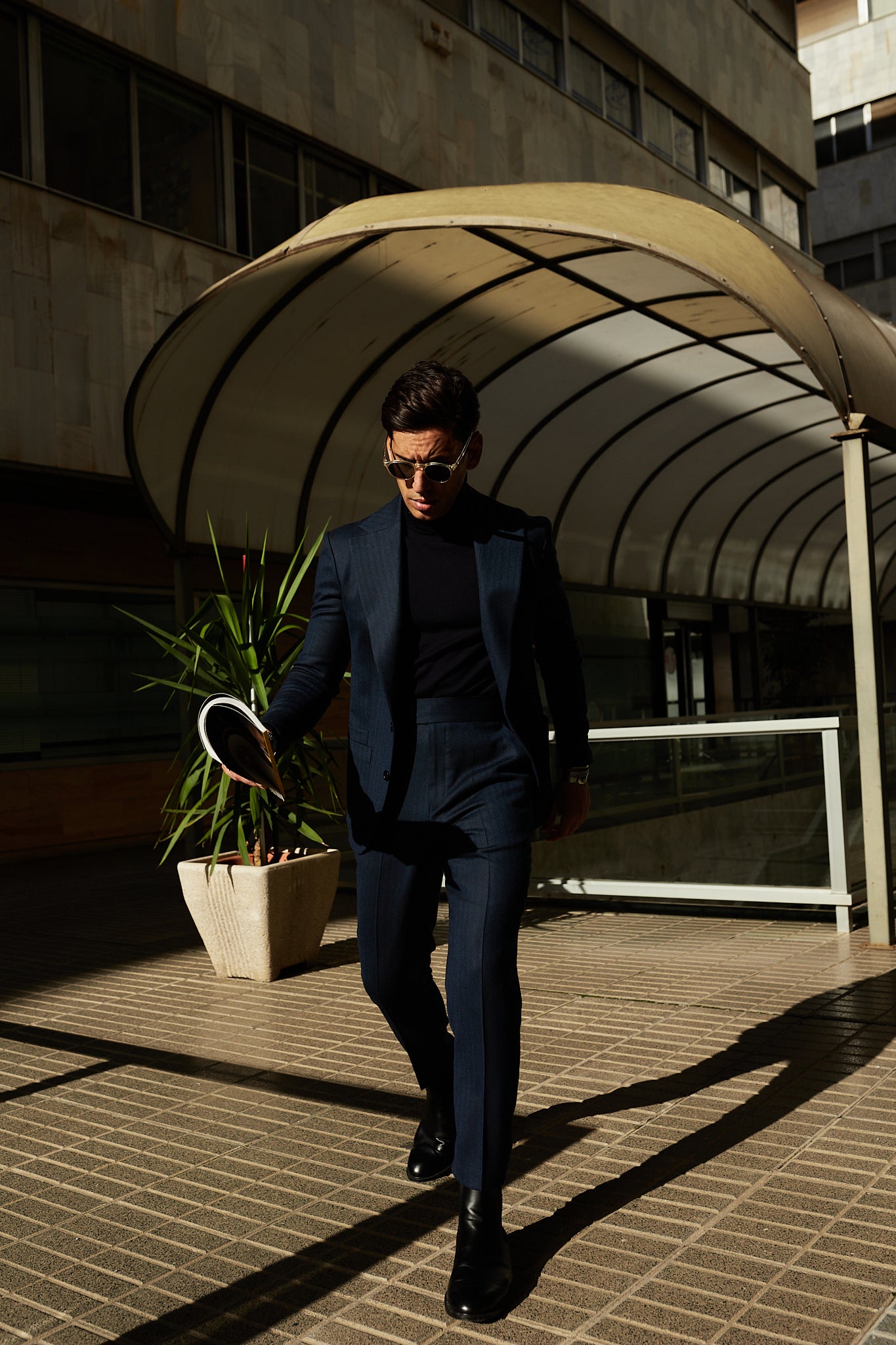 Americana traje espiga azul marino