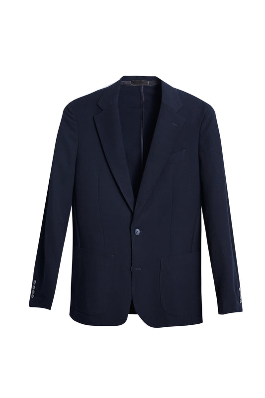 Americana seersucker azul marino