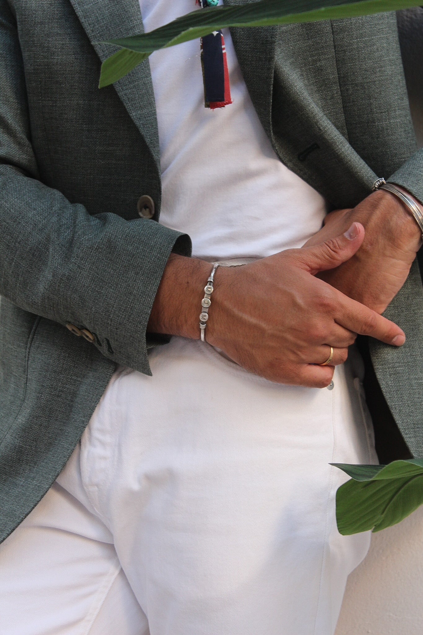 Pulsera plata iniciales Hippie Crew