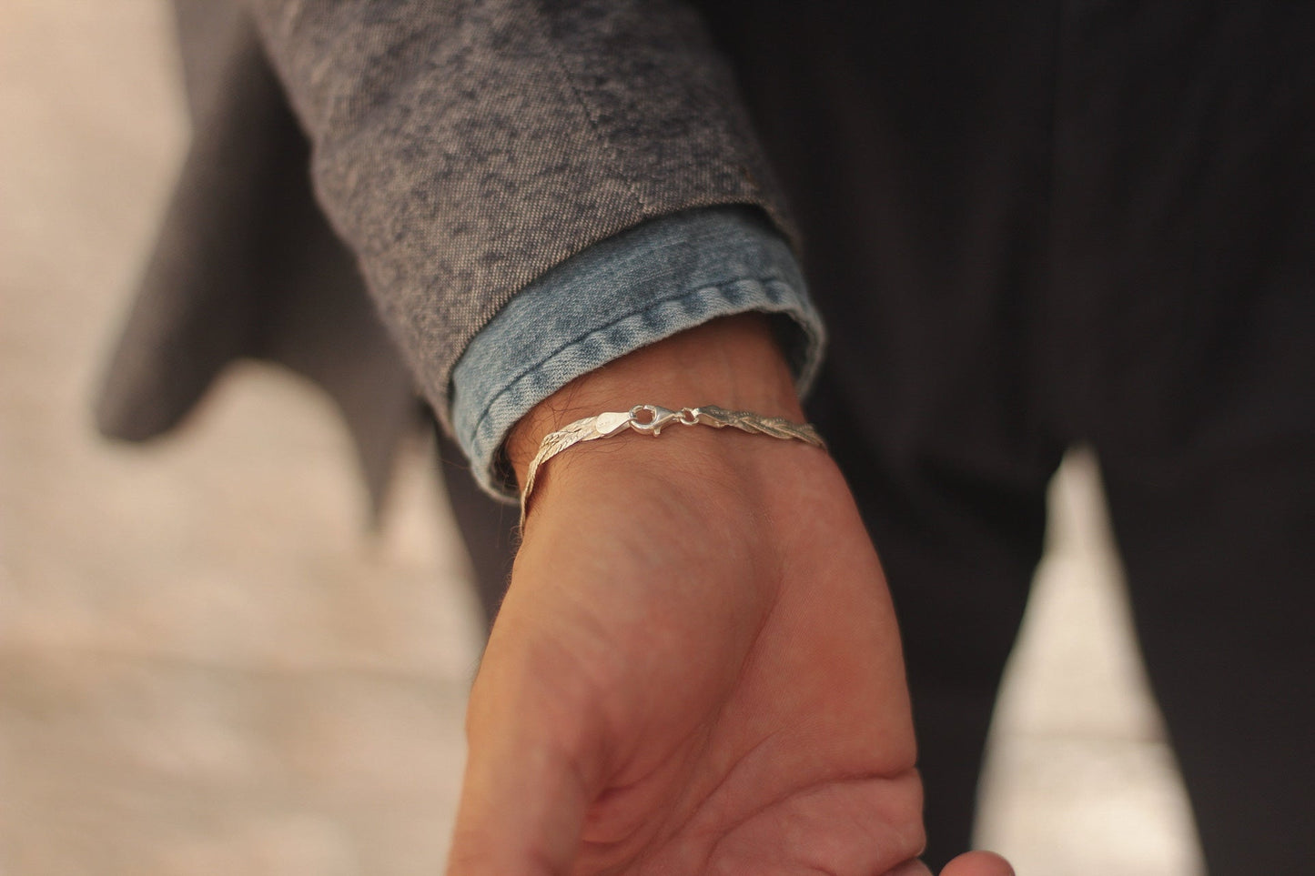 Pulsera plata trenzada flexible Hippie Crew