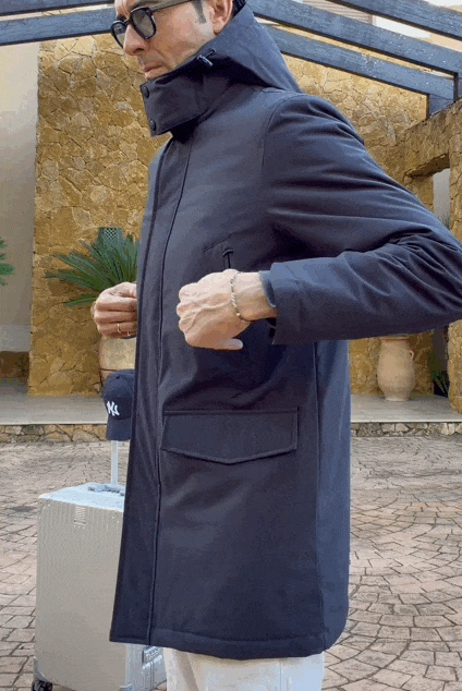 Abrigo Parka técnico azul marino