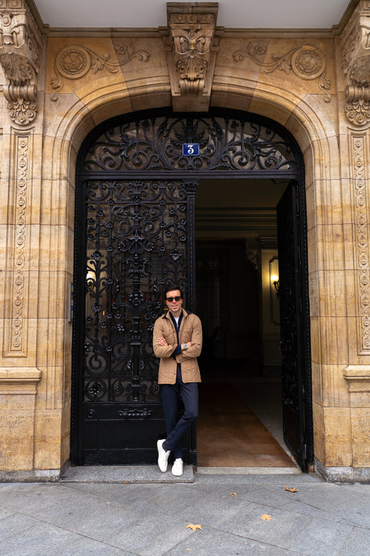 Sobrecamisa acolchada camel