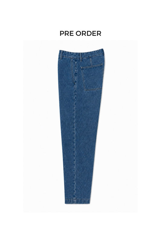 Pantalón denim relaxed azul oscuro
