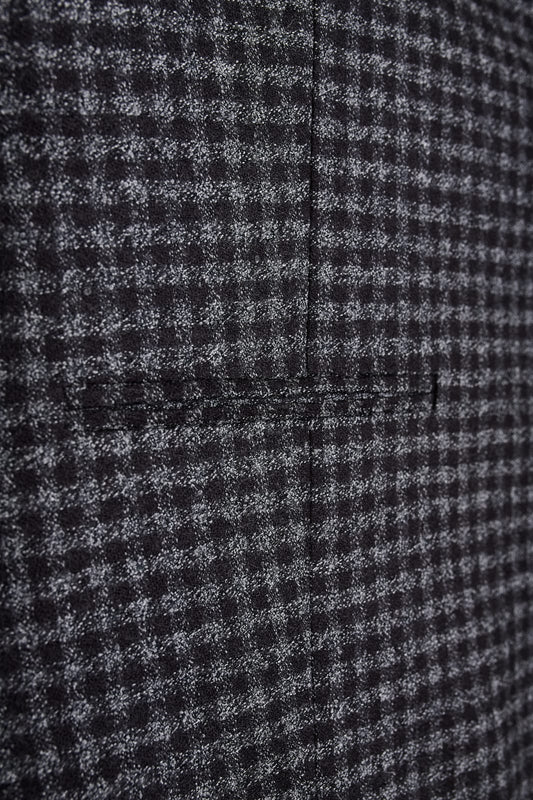 Chaleco traje cuadros gris negro