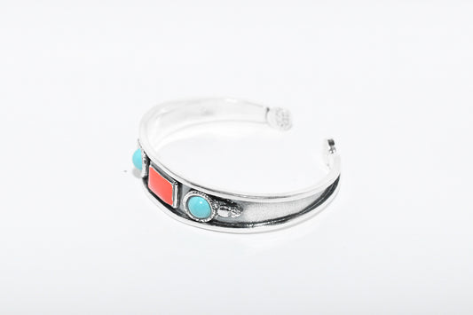 Brazalete edición limitada detalle turquesa y coral Hippie Crew