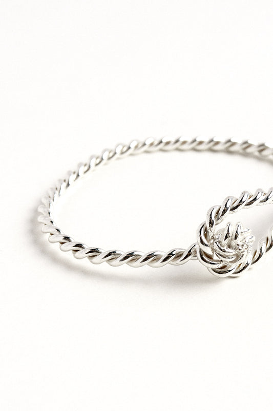Pulsera plata espiral nudo