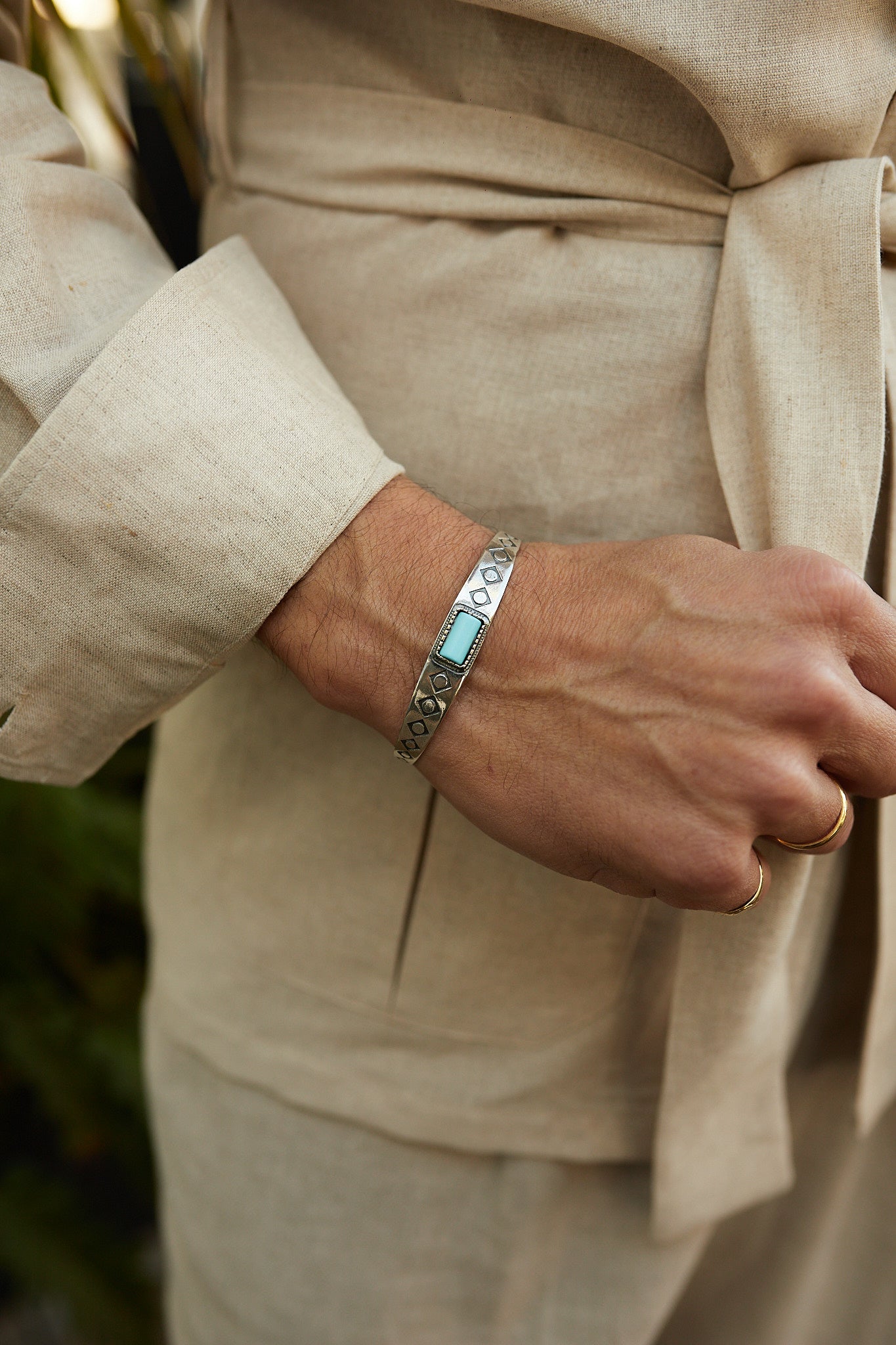 Pulsera plata navajo turquesa