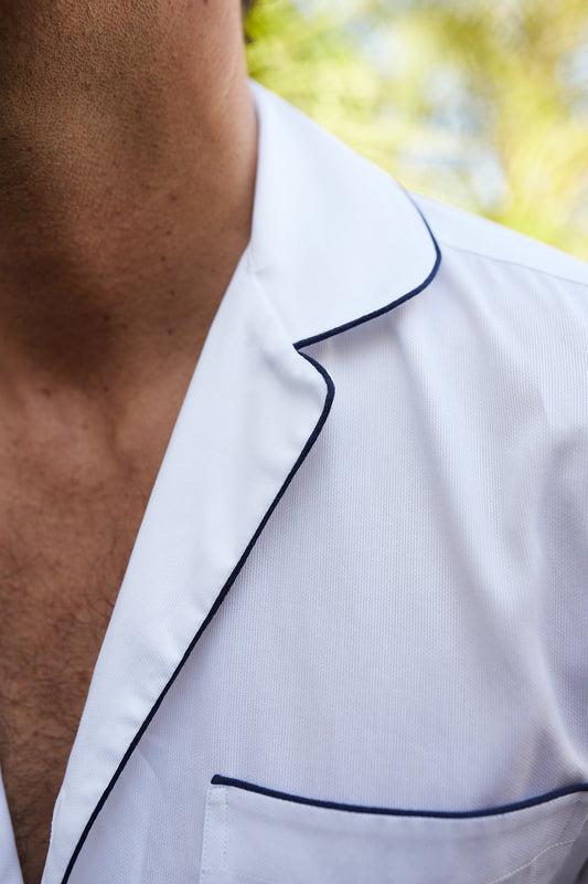 Camisa estilo pijama algodón blanca