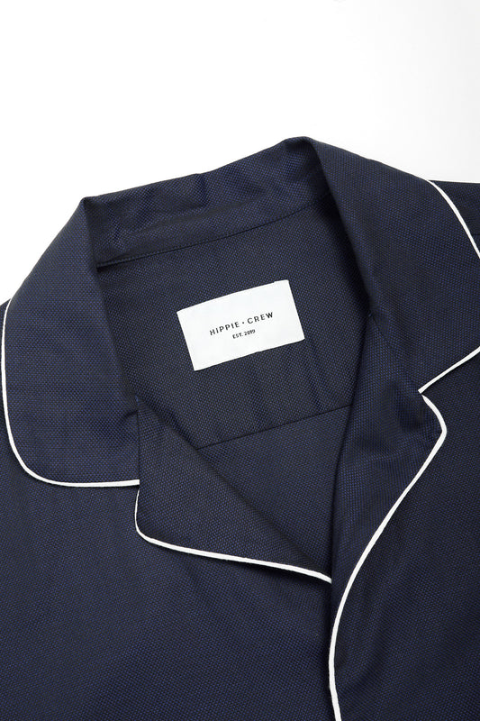 Camisa estilo pijama algodón azul marino