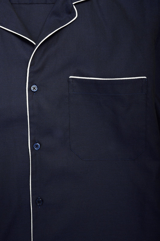 Camisa estilo pijama algodón azul marino