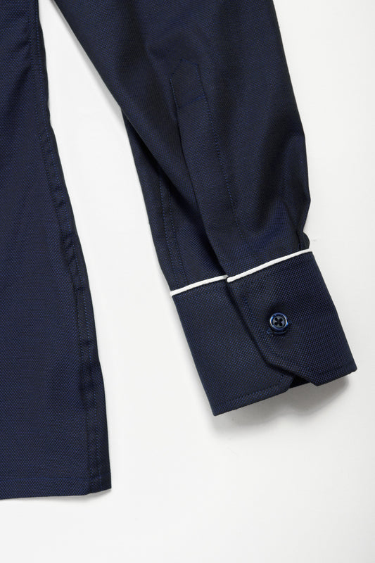 Camisa estilo pijama algodón azul marino