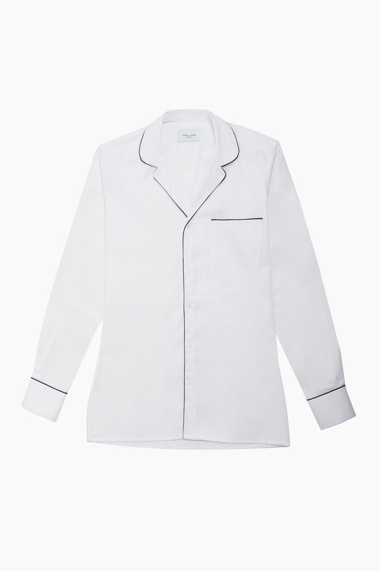 Camisa estilo pijama algodón blanca