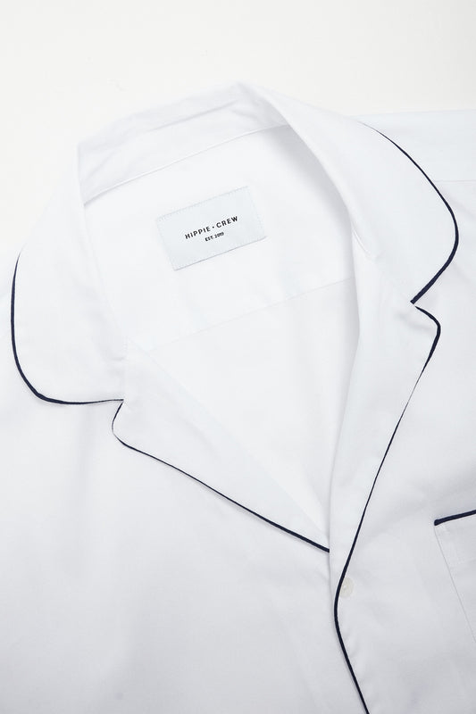 Camisa estilo pijama algodón blanca