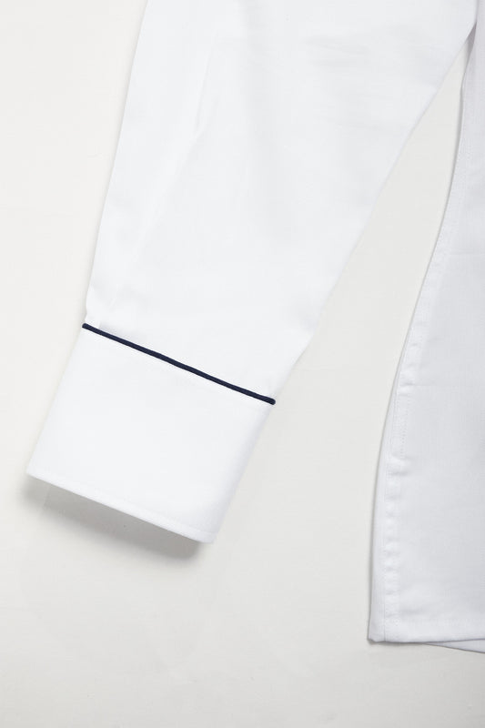 Camisa estilo pijama algodón blanca