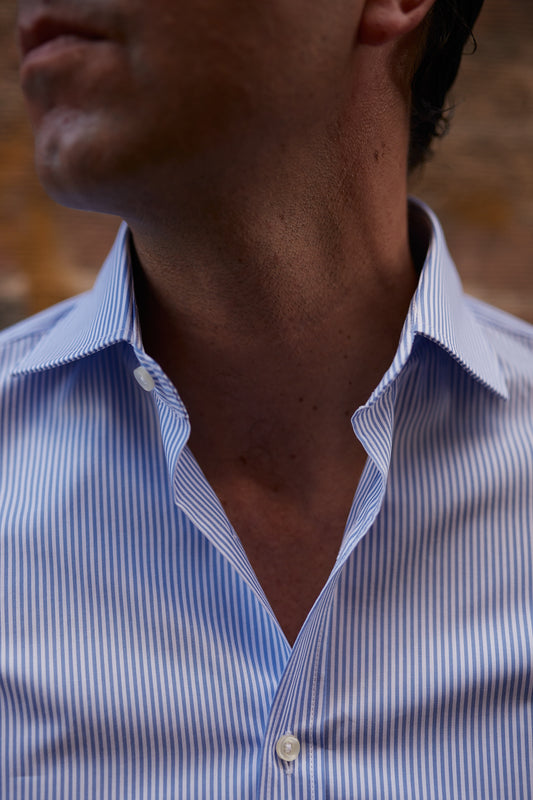 Camisa vestir rayas azules regular fit