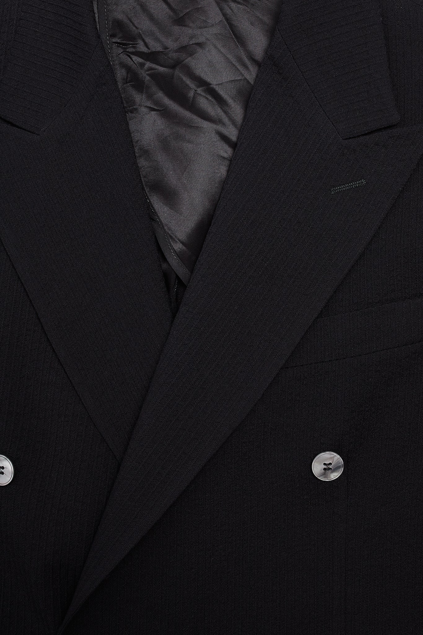 Americana traje cruzado negro Drapers