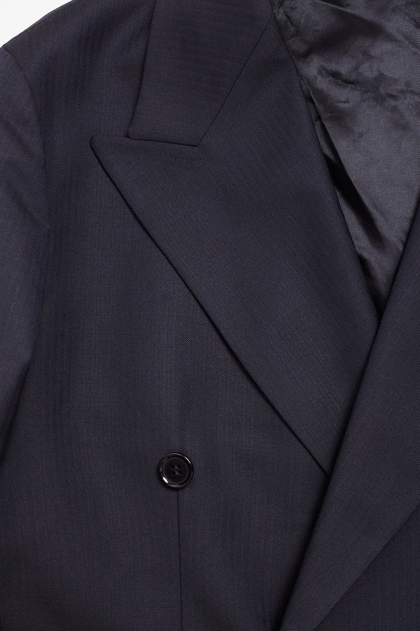 Americana traje cruzado espiga azul marino Marlane