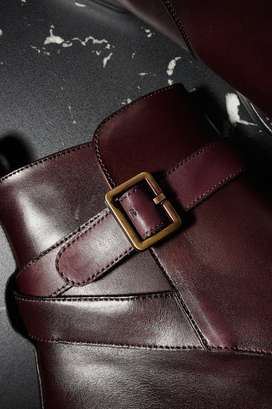 Botas ajustables burdeos