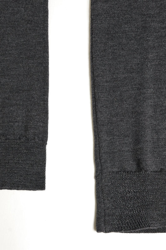 Jersey pico largo lana merino gris carbón
