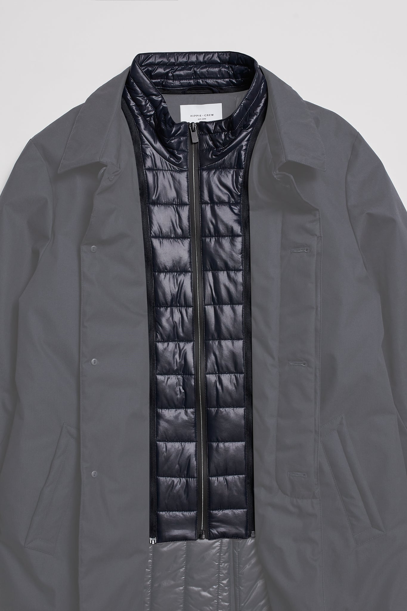 Abrigo Trench azul marino