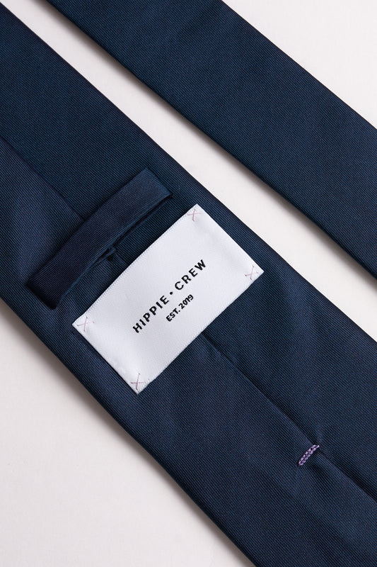 Corbata azul noche lisa