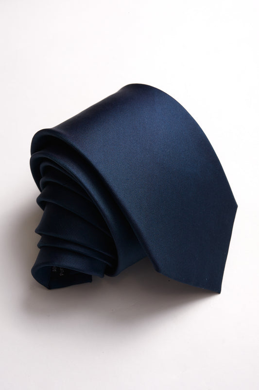 Corbata azul noche lisa