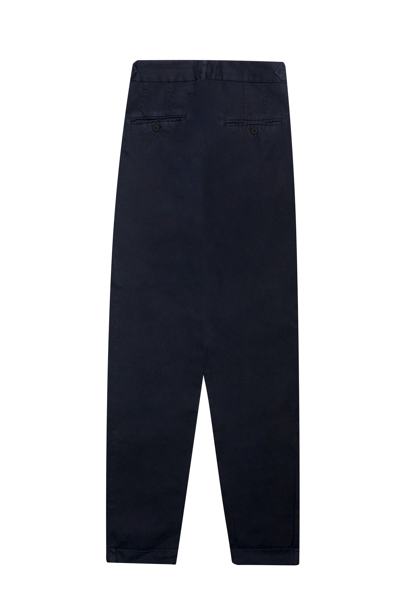Pantalón pinzas algodón lino azul marino premium
