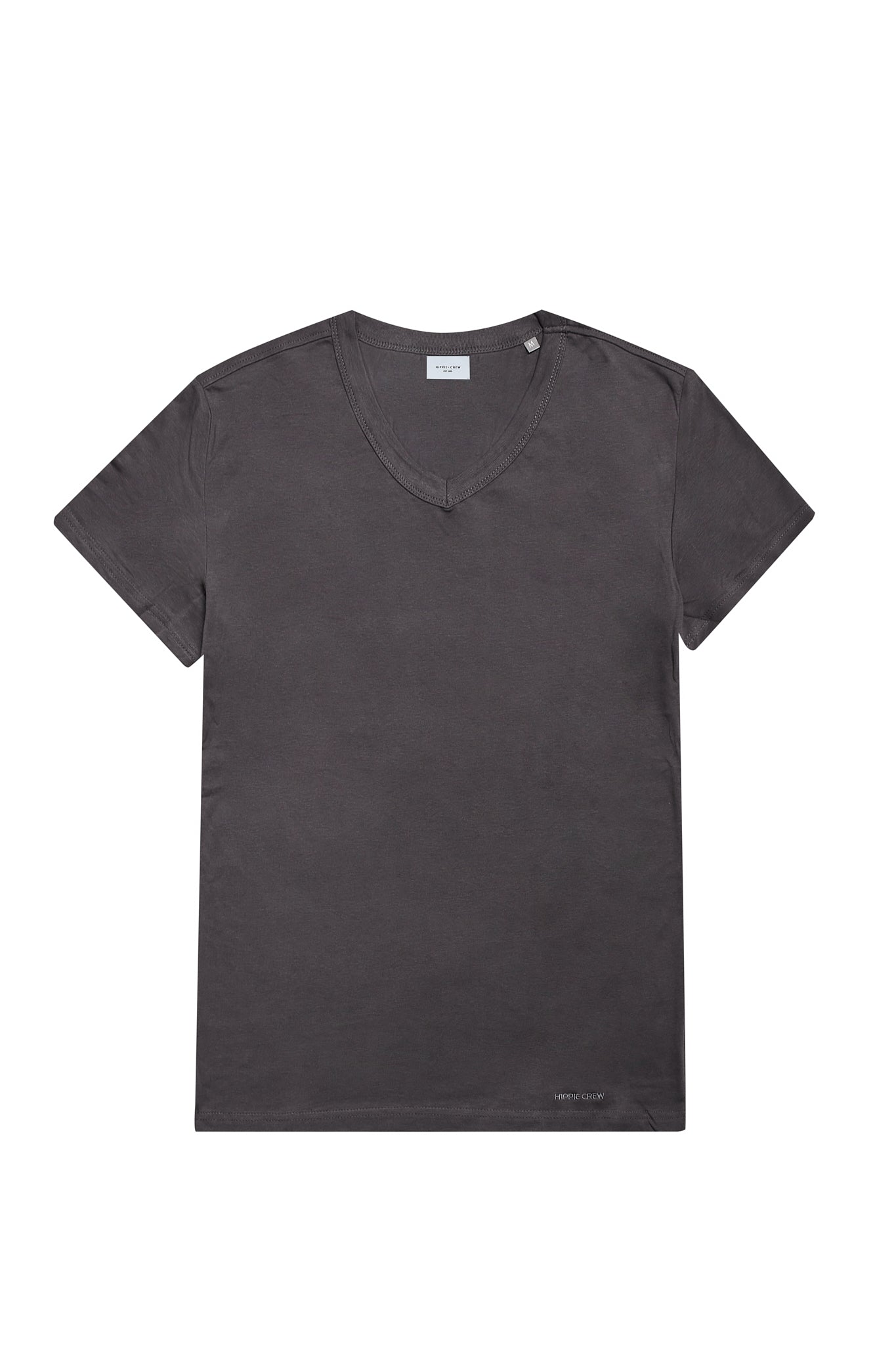 Camiseta cuello pico gris oscuro