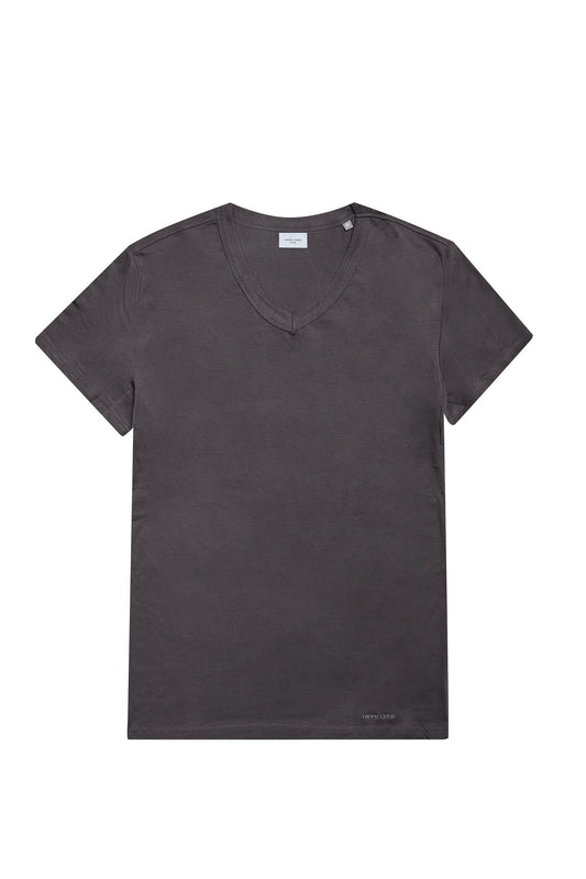 Camiseta cuello pico gris oscuro