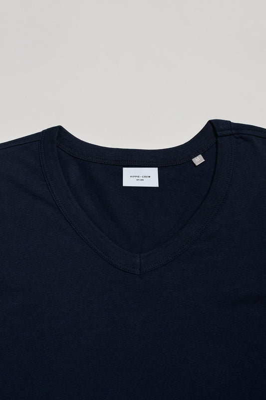 Camiseta cuello pico azul marino