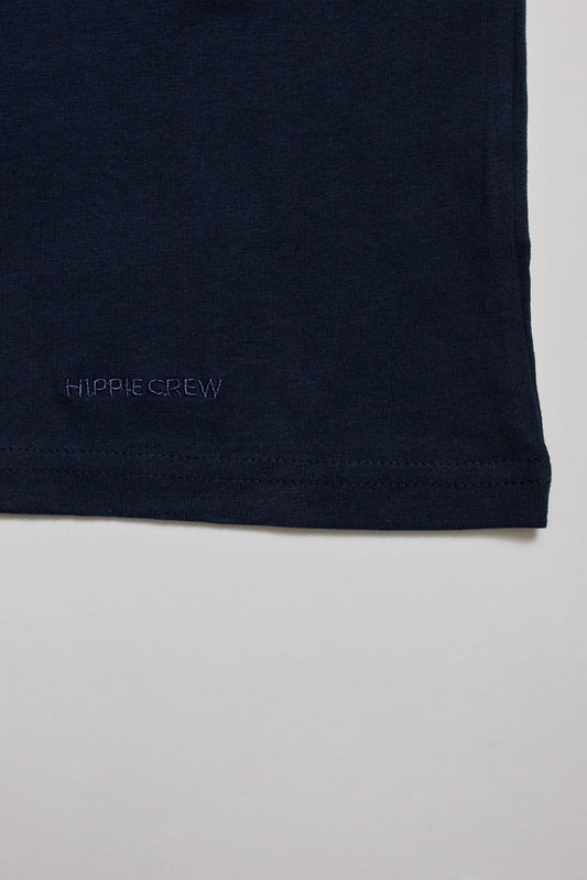 Camiseta cuello pico azul marino