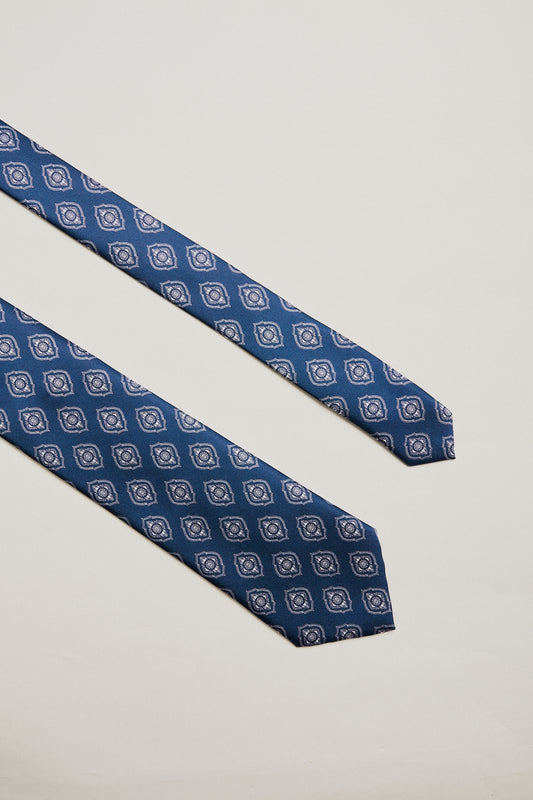 Corbata azul marino rombos