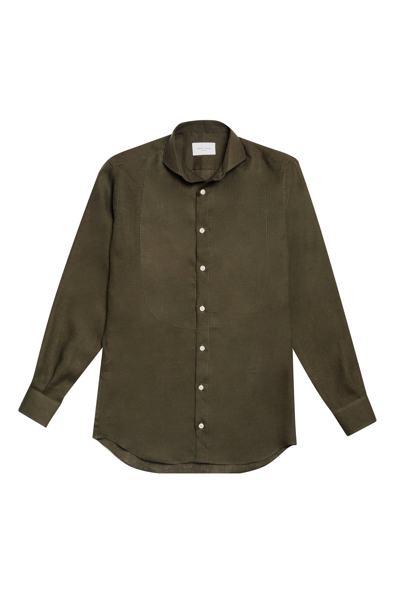 Camisa lino pechera verde