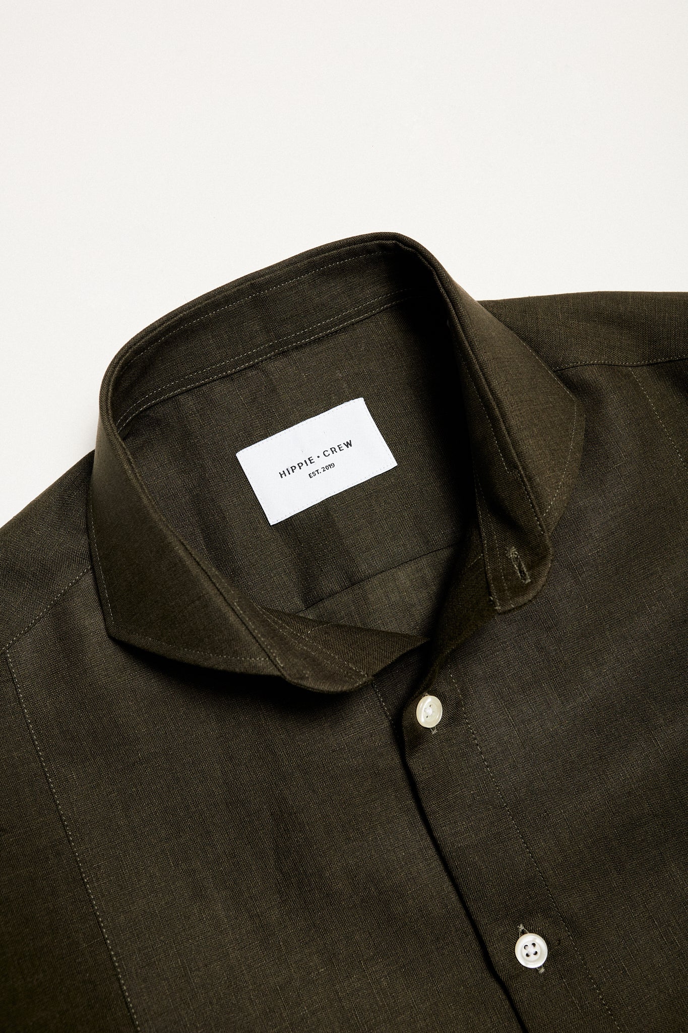 Camisa lino pechera verde