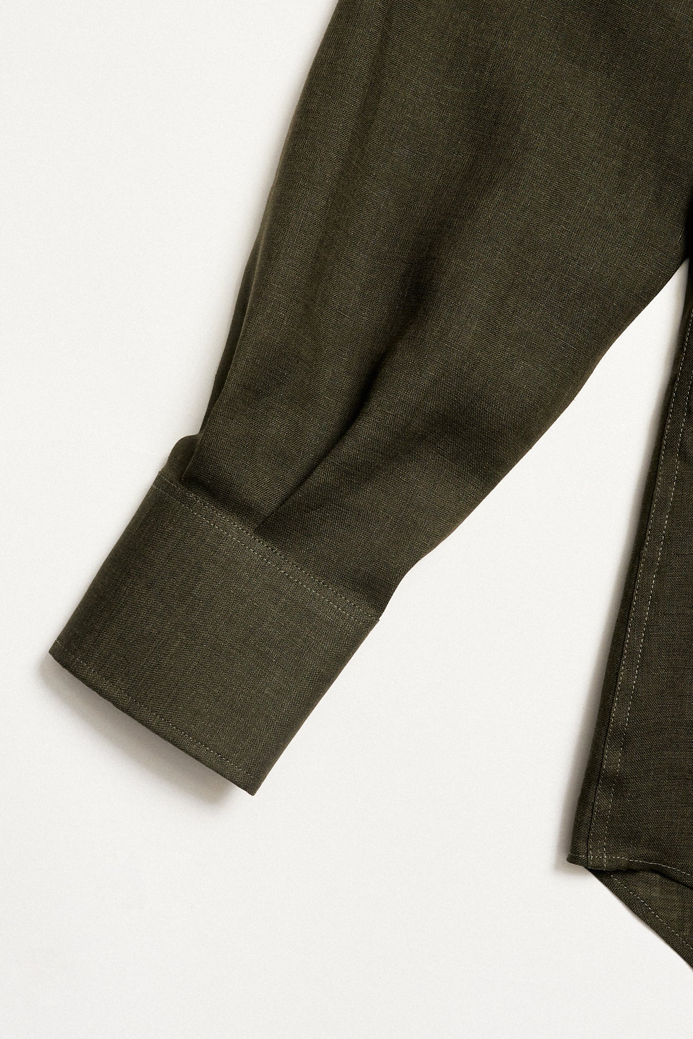 Camisa lino pechera verde