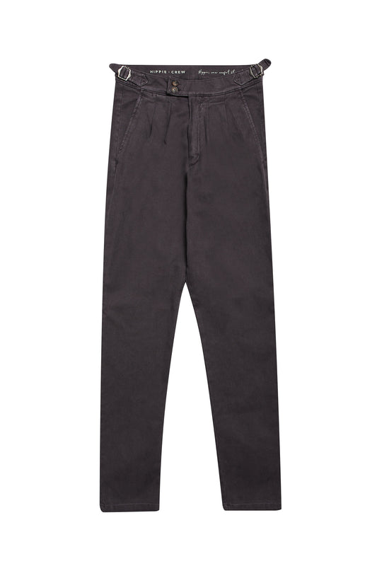 Pantalón pinzas gris premium