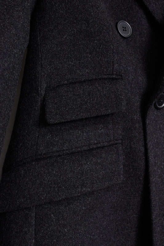 Abrigo cruzado lana cashmere gris oscuro