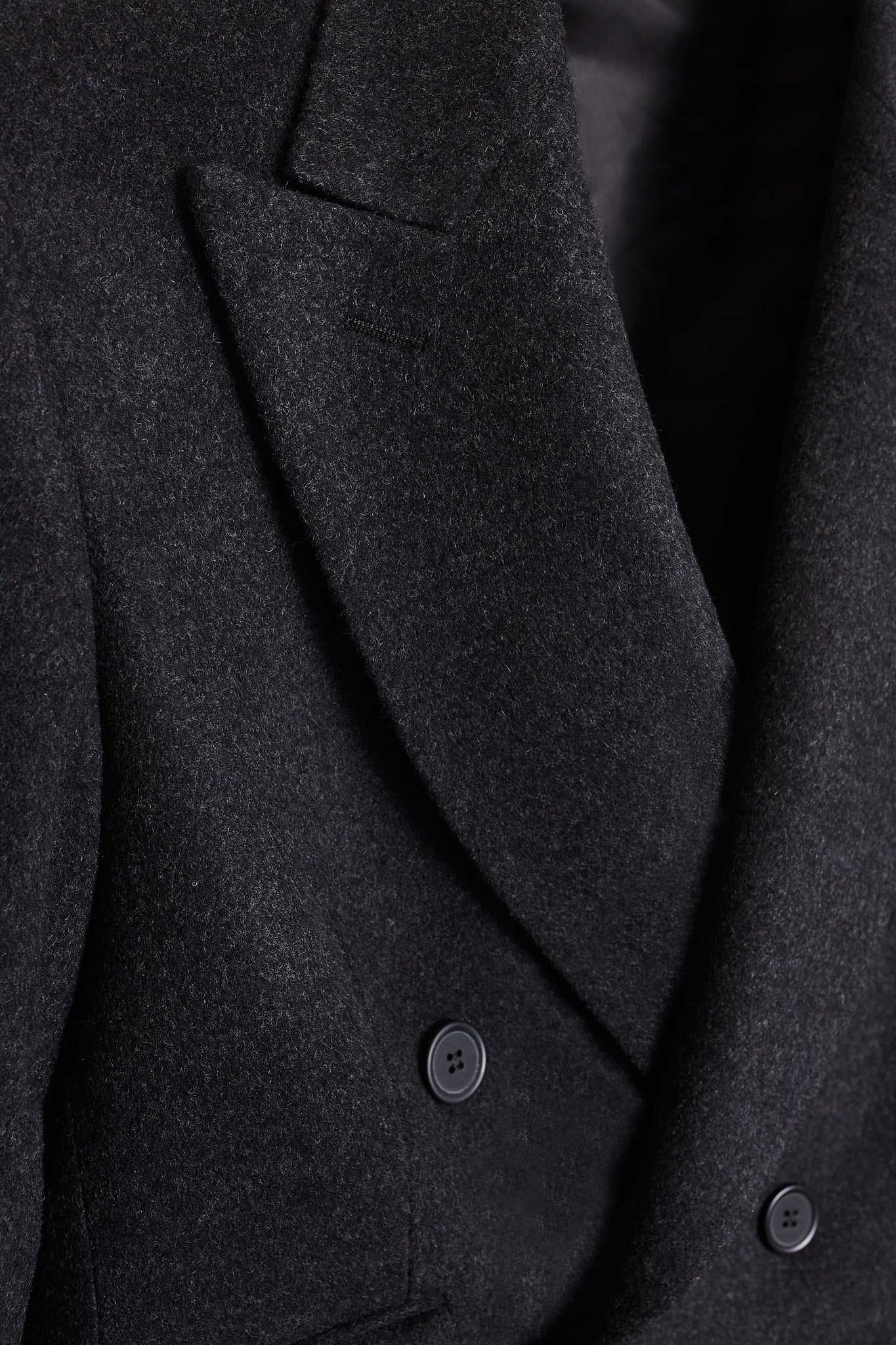 Abrigo cruzado lana cashmere gris oscuro