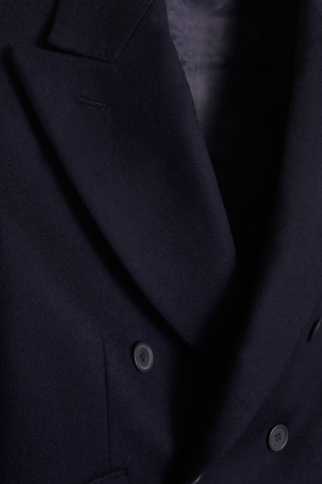 Abrigo cruzado lana cashmere azul marino