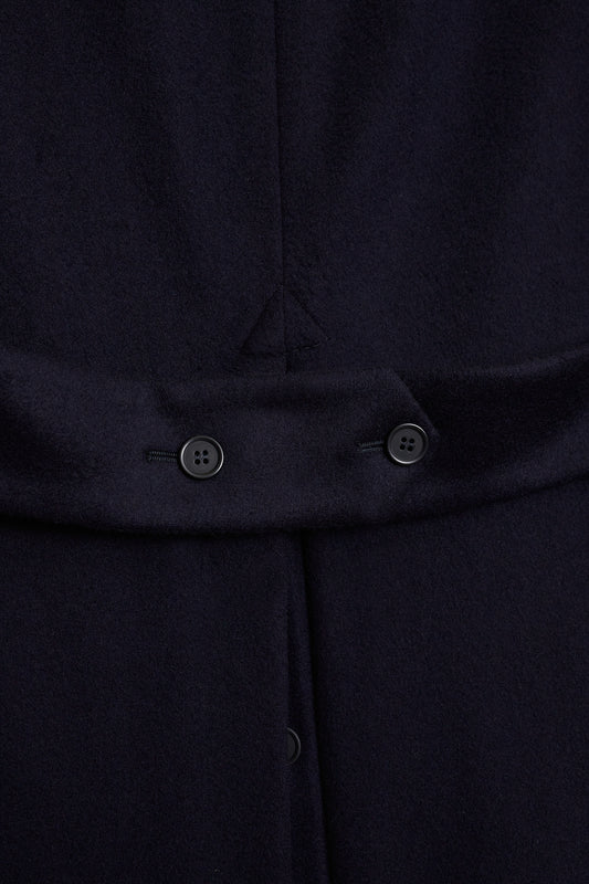 Abrigo cruzado lana cashmere azul marino