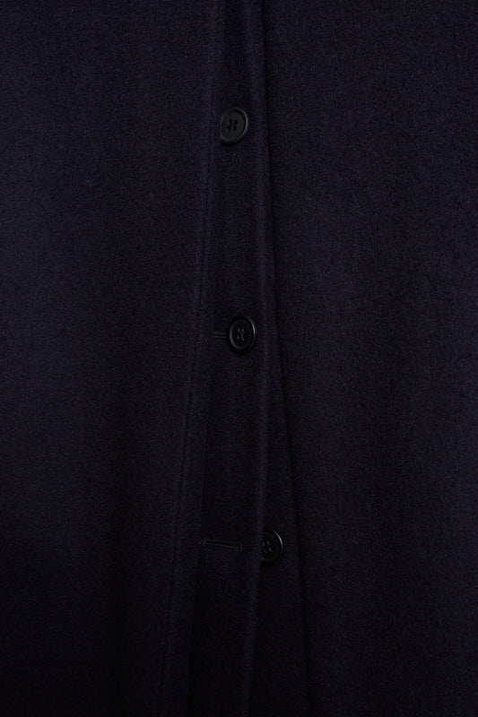 Abrigo cruzado lana cashmere azul marino