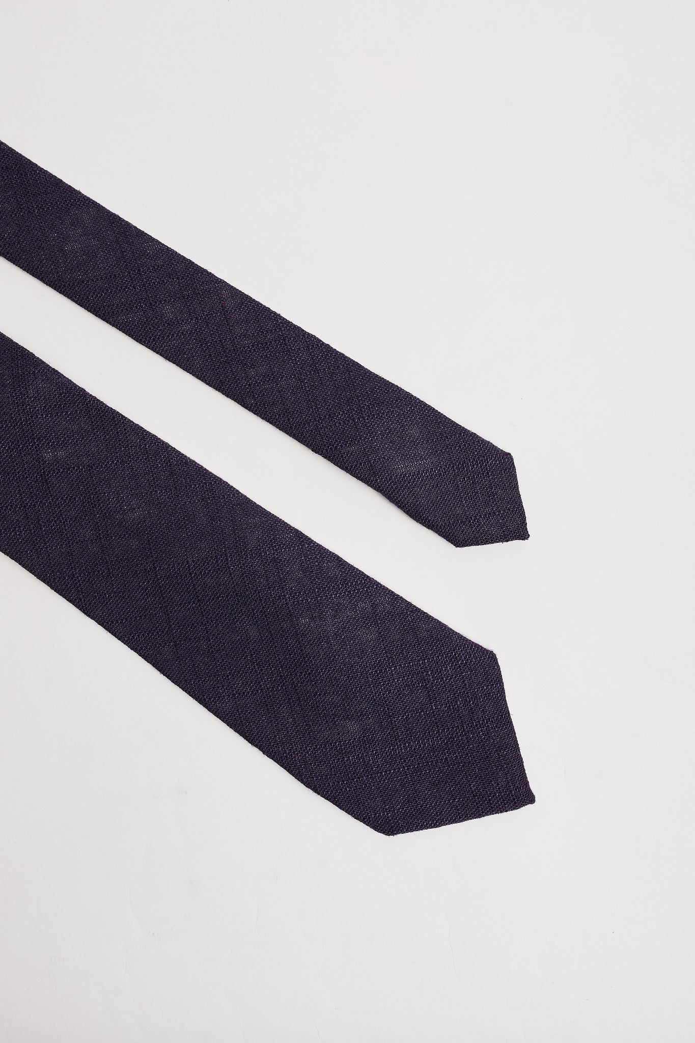 Corbata azul marino lino algodón