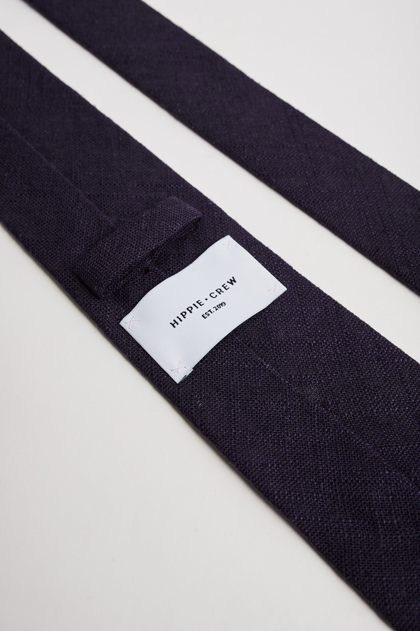 Corbata azul marino lino algodón