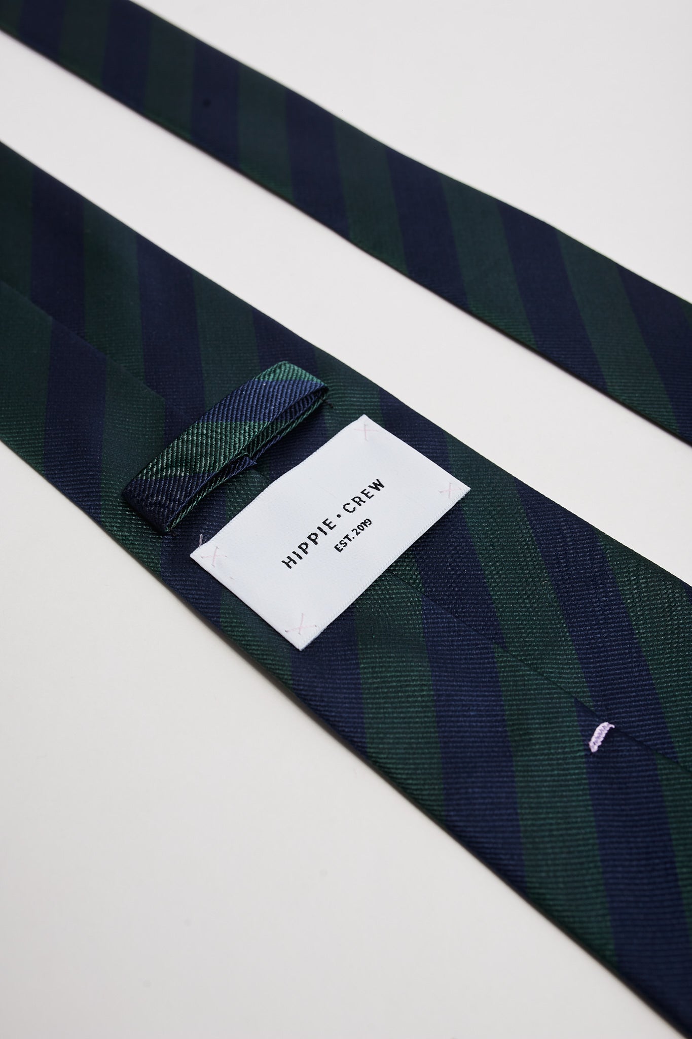 Corbata regimental azul marino verde