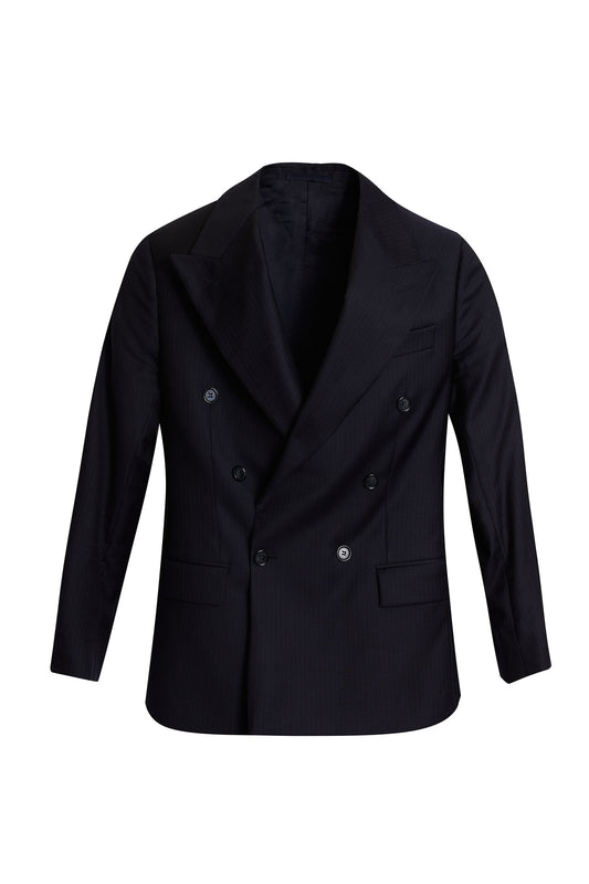 Americana traje cruzado raya fina azul marino Drago