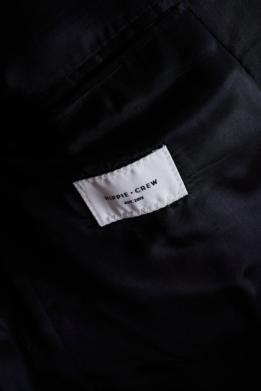 Americana traje cruzado raya fina azul marino Drago