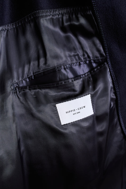 Abrigo raglan lana cashmere azul marino