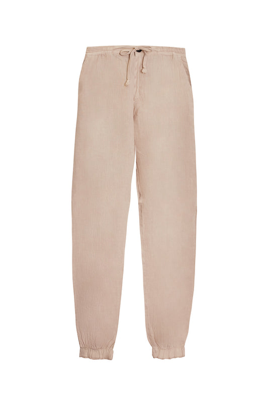 Pantalón jogger lino beige